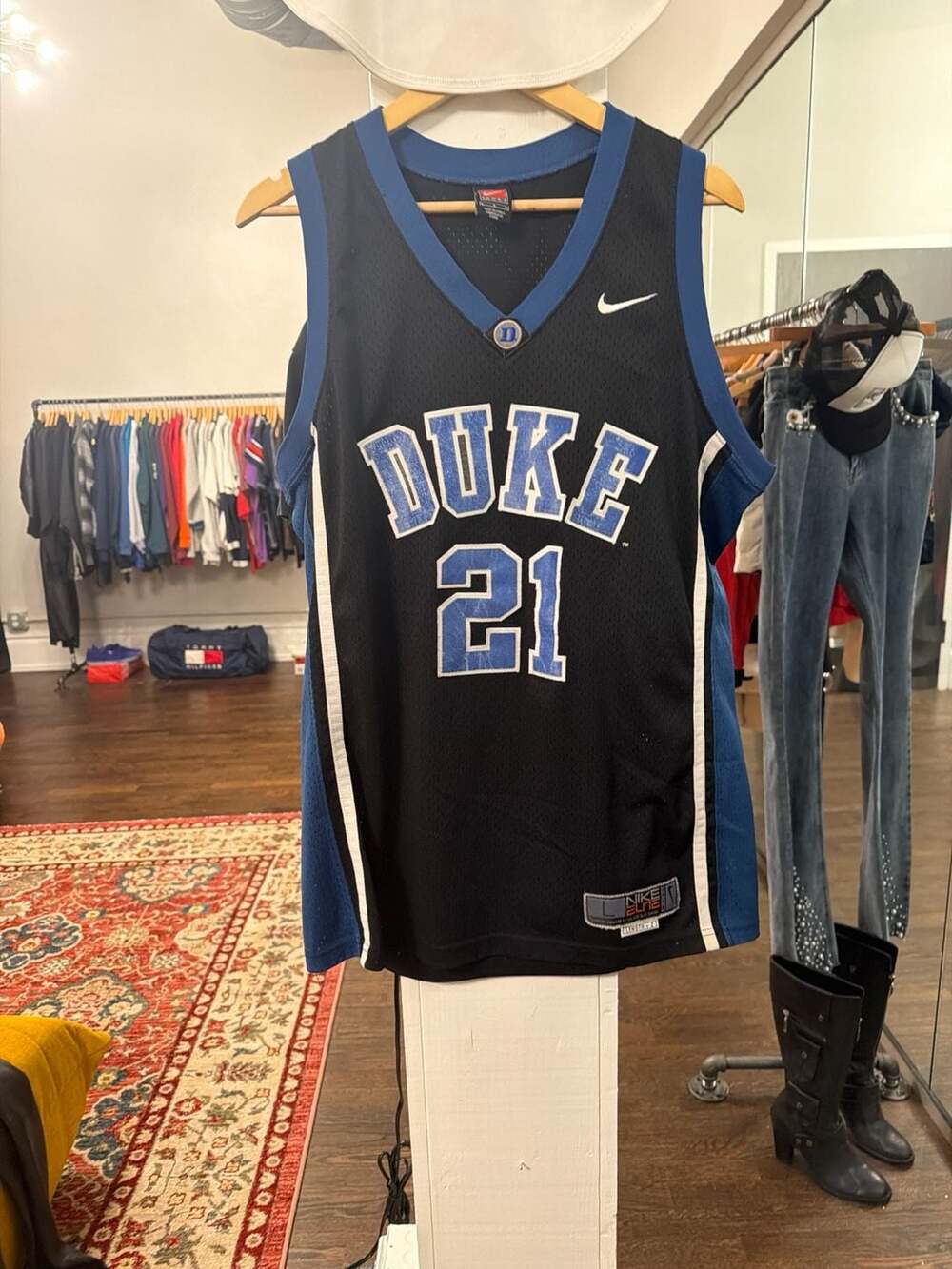Vintage Nike Elite Duke Blue Devils #21 Basketball Jersey Size L +2